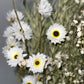 Bouquet de fleurs séchées vert blanc