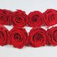 Roses stabilisées Kiara 5 cm - 8 têtes - Rouge Vibrant