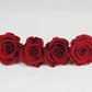 Roses stabilisées 5 cm - 6 têtes - Rouge clair